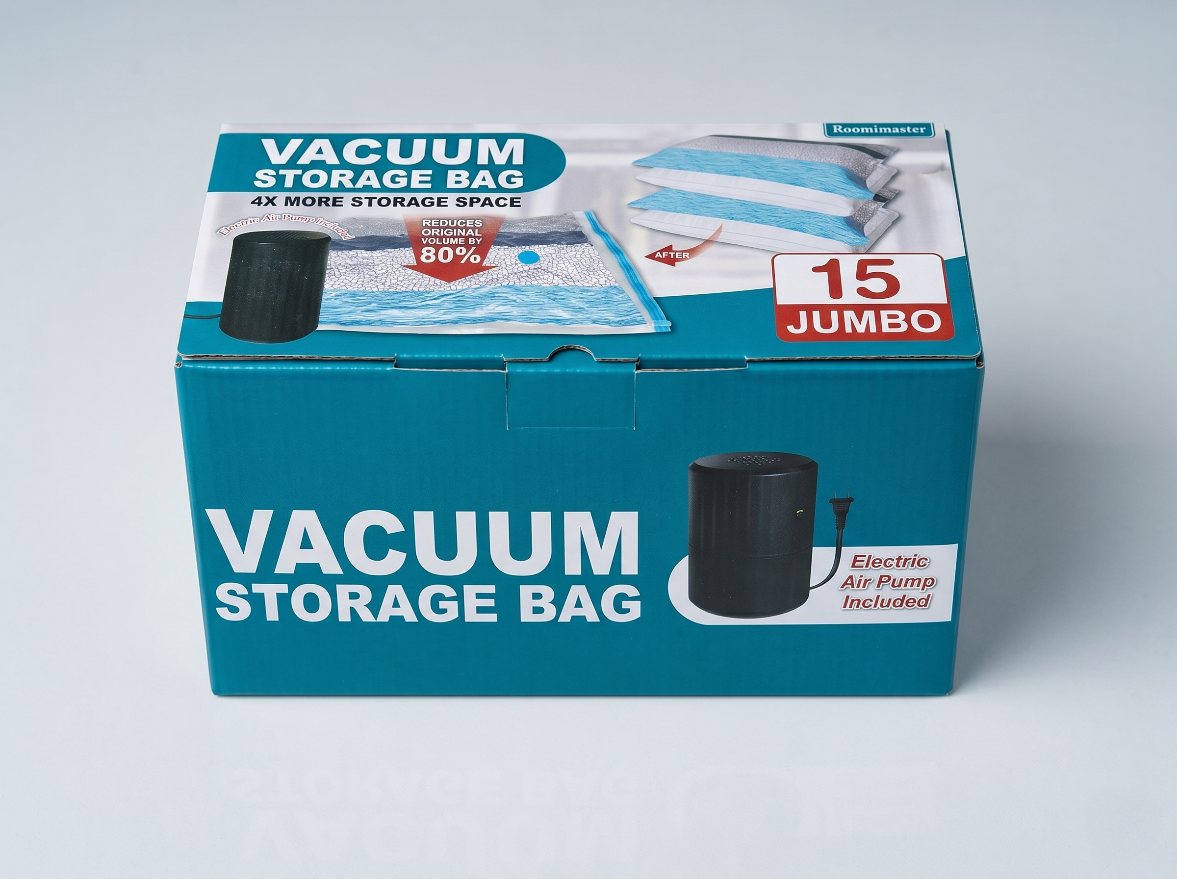 15 Jumbo Vacuum Storage Bags with Electric Pump