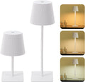 LUTEC 2 Pack Cordless Table Lamps Rechargeable Dimmable White Outdoor