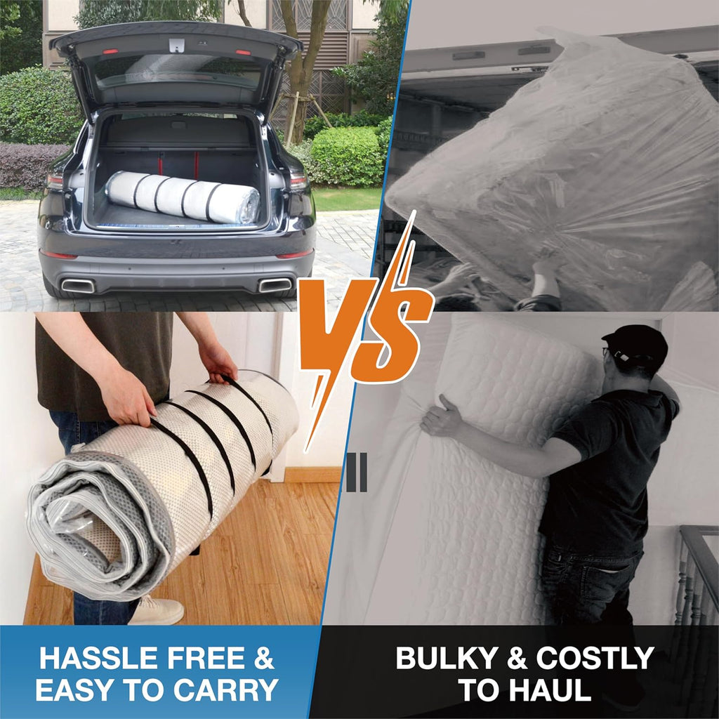 VacHeavy Duty Vacuum Mattress Bag Roll Up Compression Storage Moving w/ Straps