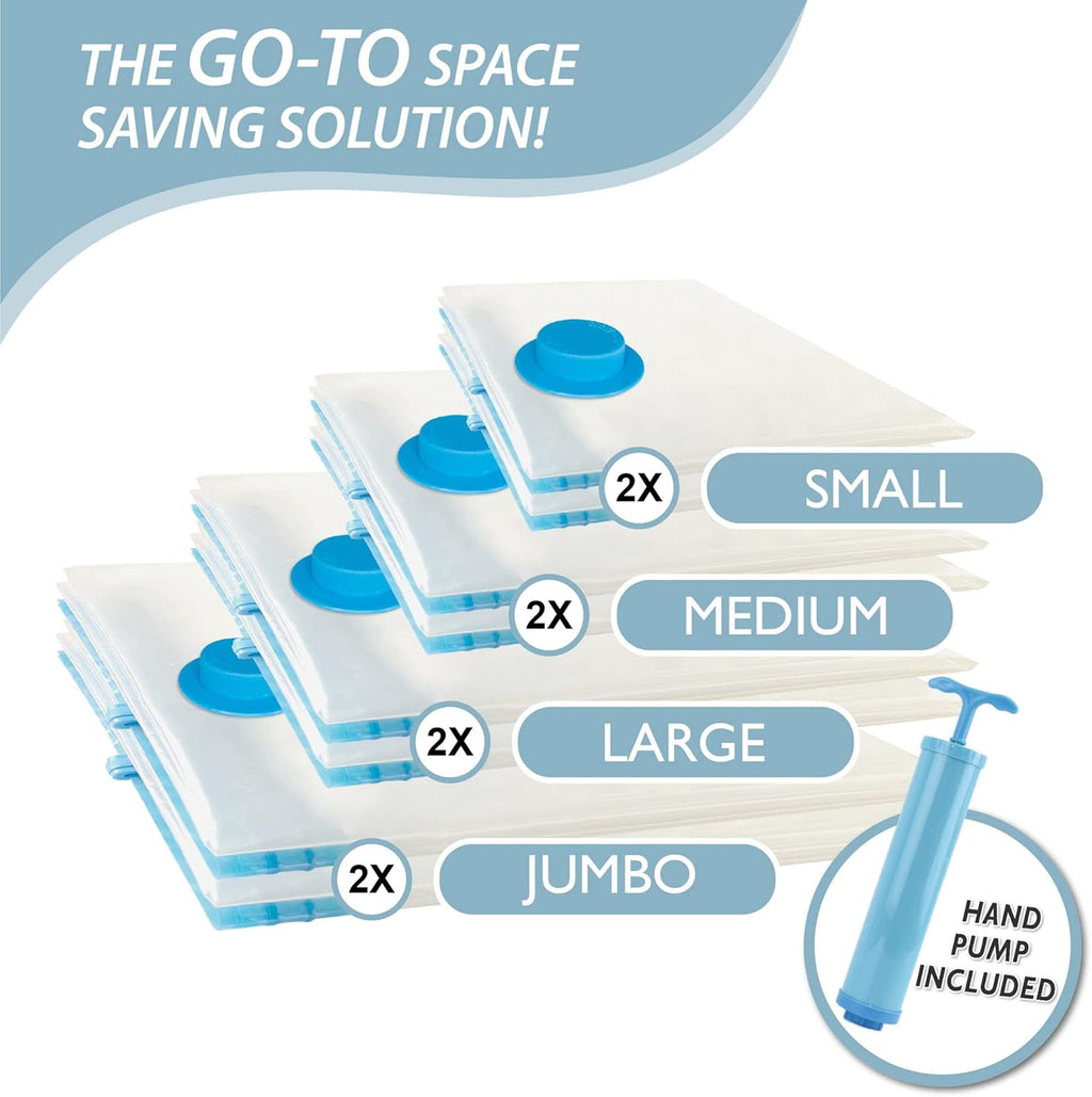 Vacuum Storage Bags Space Saver Compression Seal Bags w/ Pump Travel Home