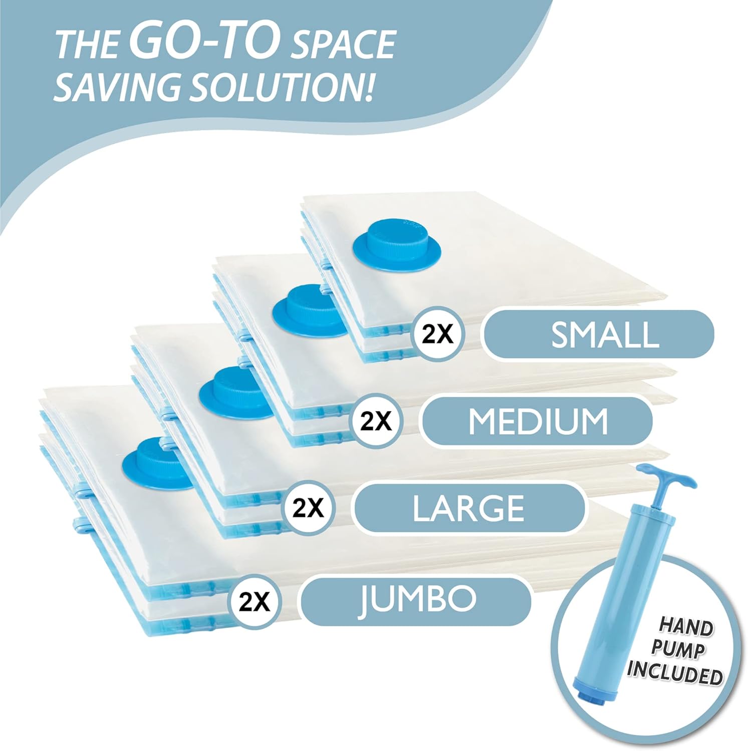 Vacuum Storage Bags Space Saver Compression Seal Bags w/ Pump Travel Home