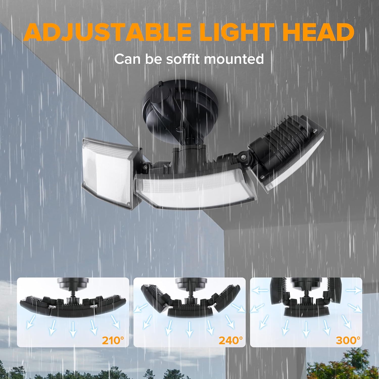 LED Flood Security Light 75W 8000LM IP65 Waterproof for Garage Yard