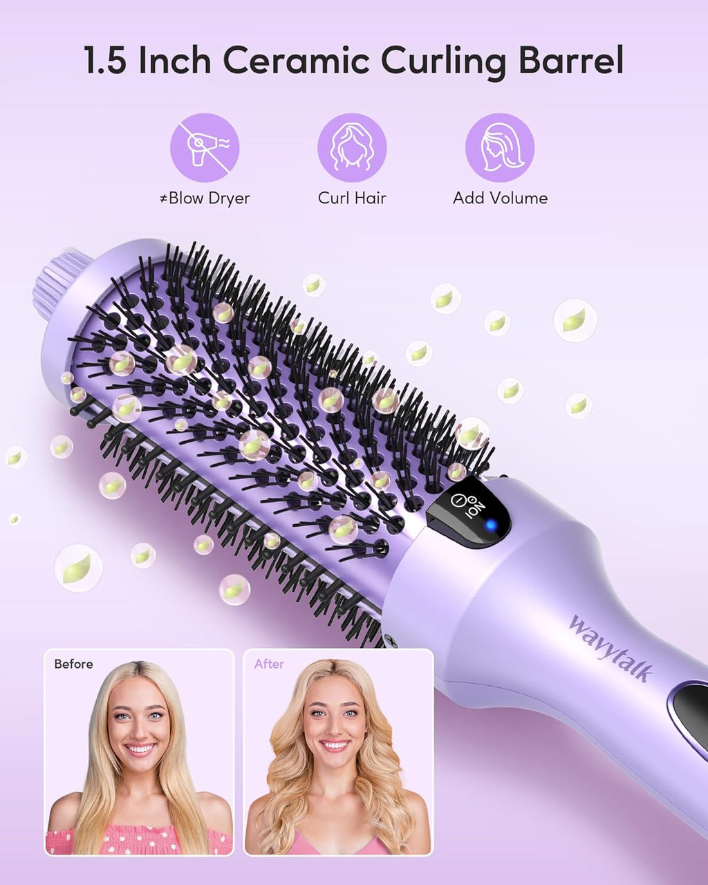 Wavytalk Blowout Express Ionic Hot Air Brush  1.5 Inch