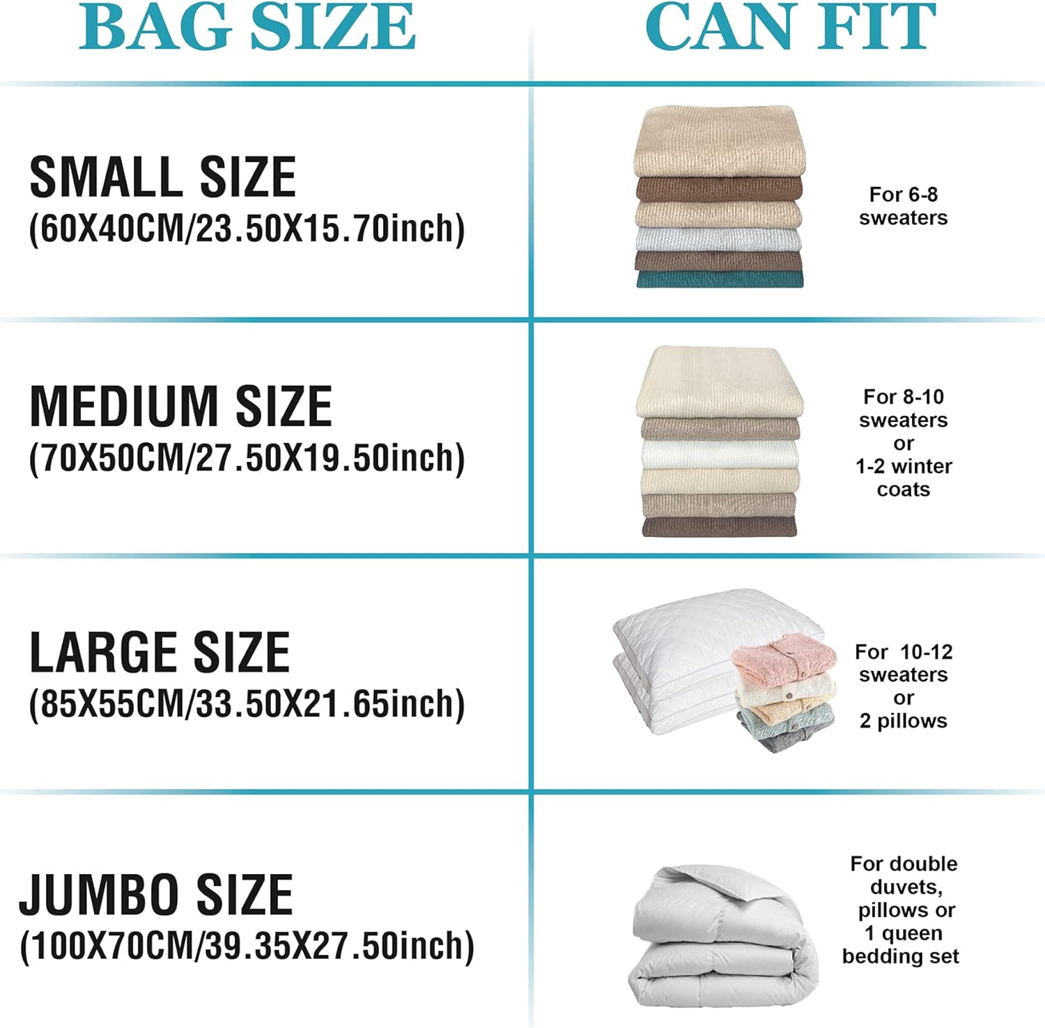15 Jumbo Vacuum Storage Bags with Electric Pump