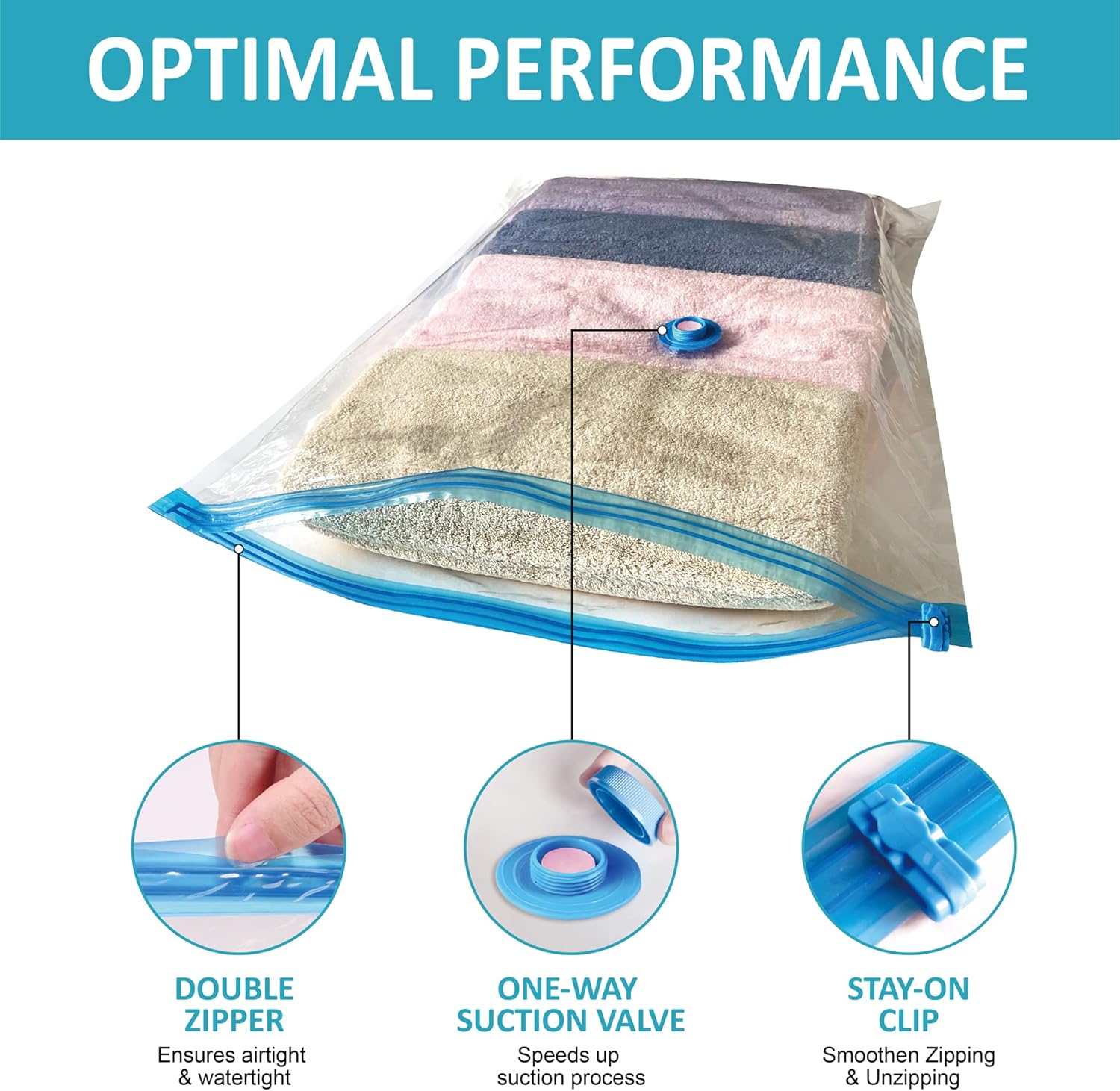 15 Jumbo Vacuum Storage Bags with Electric Pump