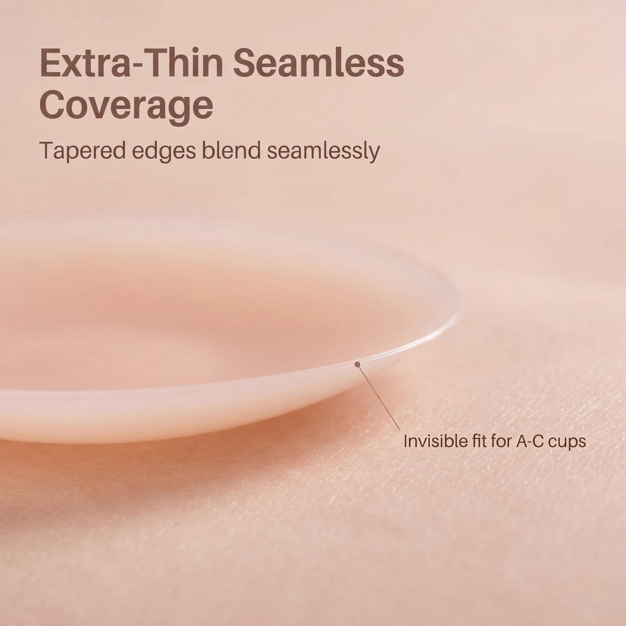 One Size Ultra-Thin Nipple Cover, 4 Pairs Extra Nipple Covers for Women, Skin Safe Long-Lasting Adhesive Silicone Bra