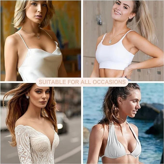 One Size Ultra-Thin Nipple Cover, 4 Pairs Extra Nipple Covers for Women, Skin Safe Long-Lasting Adhesive Silicone Bra