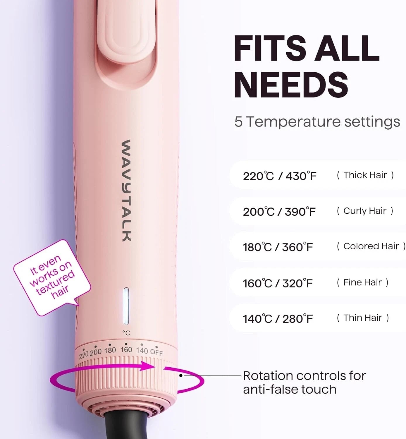 Wavytalk Airflow Styler Whirlwind Curl, Hair Straightener and Curler 2 in 1
